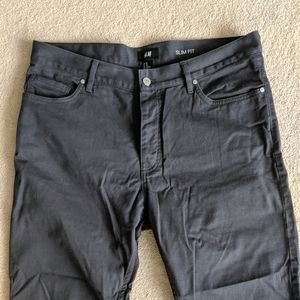 H&M Chino Slim Fit Pants, Dark Gray - Size 32/30